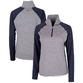 Washington Nationals Cutter & Buck Women's Americana Logo Forge Tonal Stripe Stretch Half-Zip Pullover Top - Navy - MLB Lifestyle