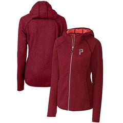 Pittsburgh Pirates Cutter & Buck Women's Americana Logo Mainsail Sweater-Knit Full-Zip Hoodie - Cardinal - MLB Online