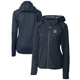 New York Yankees Cutter & Buck Women's Americana Logo Mainsail Sweater-Knit Full-Zip Hoodie - Heather Navy - MLB on Sale