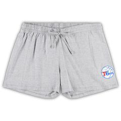 Philadelphia 76ers Women's Plus Size T-Shirt & Shorts Combo Set Royal/Heather Gray | Fanatics Lifestyle