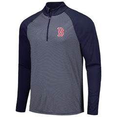 Boston Red Sox Levelwear Charter Striped Raglan Quarter-Zip Top - Navy - MLB Online