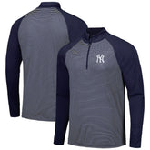 New York Yankees Levelwear Charter Striped Raglan Quarter-Zip Top - Navy - MLB Discount