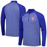New York Mets Levelwear Charter Striped Raglan Quarter-Zip Top - Royal - MLB Online
