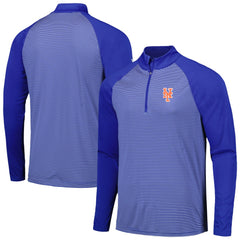 New York Mets Levelwear Charter Striped Raglan Quarter-Zip Top - Royal - MLB Online