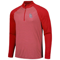 St. Louis Cardinals Levelwear Charter Striped Raglan Quarter-Zip Top - Red - MLB Lifestyle