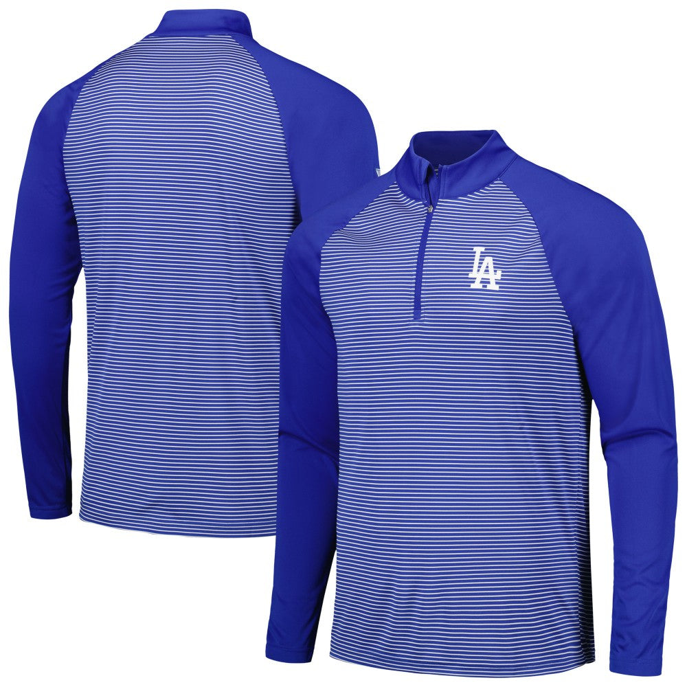Los Angeles Dodgers Levelwear Charter Striped Raglan Quarter-Zip Top - Royal - MLB Lifestyle