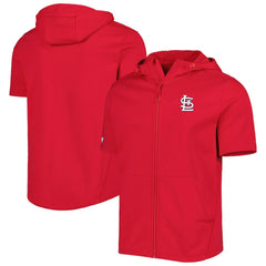 St. Louis Cardinals Levelwear Recruit Full-Zip Short Sleeve Hoodie - Red - MLB Online