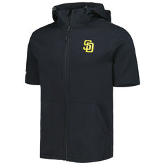 San Diego Padres Levelwear Recruit Full-Zip Short Sleeve Hoodie - Black - MLB Lifestyle