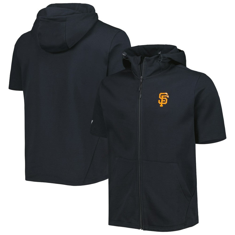 San Francisco Giants Levelwear Recruit Full-Zip Short Sleeve Hoodie - Black - MLB on Sale