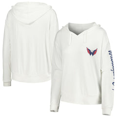 Washington Capitals Concepts Sport Women's Accord Hacci Long Sleeve Hoodie Top - White - NHL 5335017