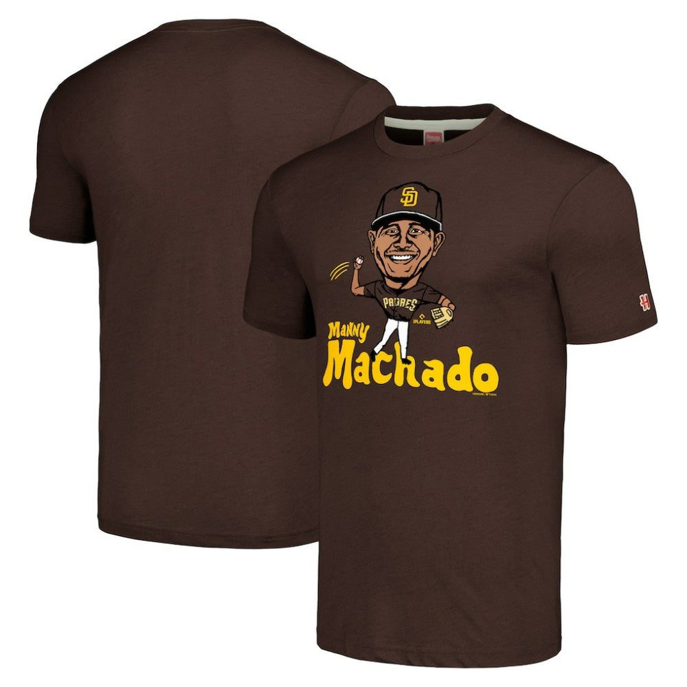 Manny Machado San Diego Padres Homage Caricature Tri-Blend T-Shirt - Brown - MLB Online