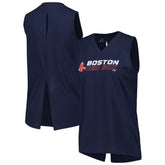 Boston Red Sox Levelwear Women's Paisley Chase V-Neck Tank Top - Navy - MLB Lifestyle