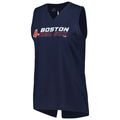 Boston Red Sox Levelwear Women's Paisley Chase V-Neck Tank Top - Navy - MLB Lifestyle