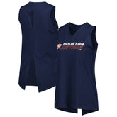 Houston Astros Levelwear Women's Paisley Chase V-Neck Tank Top - Navy - MLB on Sale