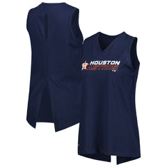 Houston Astros Levelwear Women's Paisley Chase V-Neck Tank Top - Navy - MLB on Sale