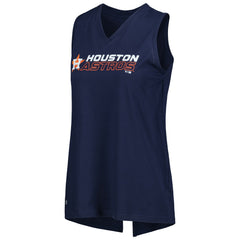 Houston Astros Levelwear Women's Paisley Chase V-Neck Tank Top - Navy - MLB on Sale