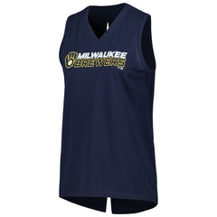 Milwaukee Brewers Levelwear Women's Paisley Chase V-Neck Tank Top - Navy - MLB Lifestyle