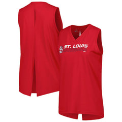 St. Louis Cardinals Levelwear Women's Paisley Chase V-Neck Tank Top - Red - MLB Discount