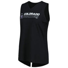 Colorado Rockies Levelwear Women's Paisley Chase V-Neck Tank Top - Black - MLB Discount