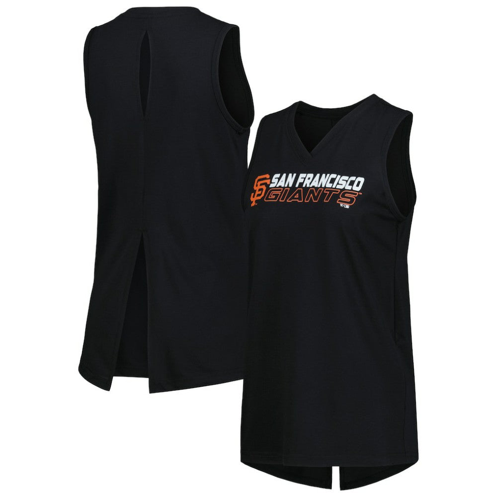 San Francisco Giants Levelwear Women's Paisley Chase V-Neck Tank Top - Black - MLB on Sale