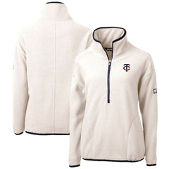 Minnesota Twins Cutter & Buck Women's Cascade Eco Sherpa Half-Zip Pullover Jacket - White - MLB Online