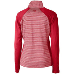 Minnesota Twins Cutter & Buck Women's DryTec Forge Tonal Stripe Stretch Half-Zip Top - Red - MLB on Sale