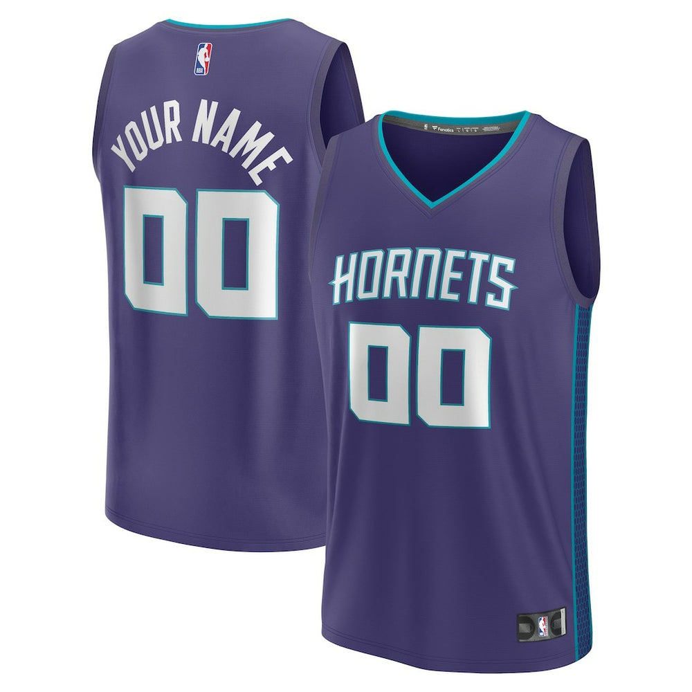 Charlotte Hornets Youth Fast Break Replica Custom Jersey Statement Edition Purple | Fanatics