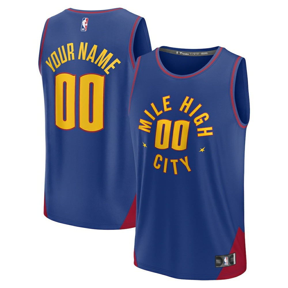 Denver Nuggets Youth Fast Break Replica Custom Jersey for sale Statement Editi- Blue | Fanatics US