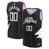 LA Clippers Youth Fast Break Replica Custom Jersey Statement Edition Black | Fanatics Lifestyle