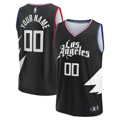 LA Clippers Youth Fast Break Replica Custom Jersey Statement Edition Black | Fanatics Lifestyle