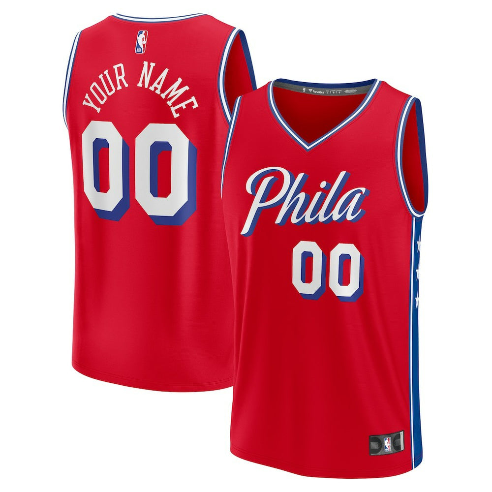 Philadelphia 76ers Youth Fast Break Replica Custom Jersey Statement Edition Red | Fanatics for sale