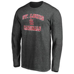 St. Louis Cardinals Heart & Soul Team Long Sleeve T-Shirt - Charcoal - MLB Lifestyle