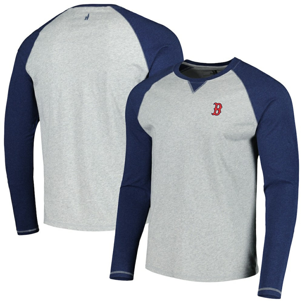Boston Red Sox johnnie-O Alsen Raglan Long Sleeve T-Shirt - Navy/Heather Gray - MLB Sale