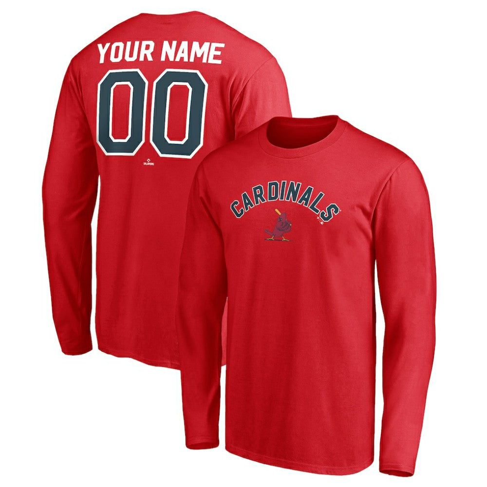 St. Louis Cardinals Personalized Cooperstown Collection Winning Streak Long Sleeve T-Shirt - Red - MLB Lifestyle