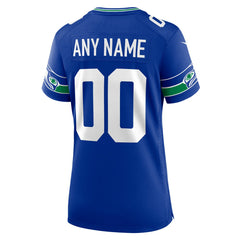 Nike Seattle Seahawks Women's Throwback Custom Jersey Royal