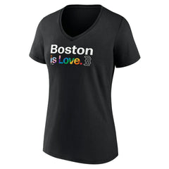 Boston Red Sox Women's City Pride V-Neck T-Shirt - Black - MLB on Sale