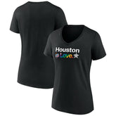 Houston Astros Women's City Pride V-Neck T-Shirt - Black - MLB Lifestyle