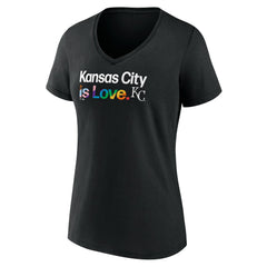 Kansas City Royals Women's City Pride V-Neck T-Shirt - Black - MLB Lifestyle