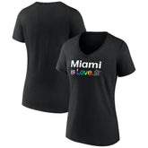 Miami Marlins Women's City Pride V-Neck T-Shirt - Black - MLB Online