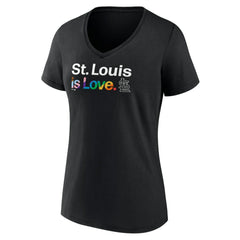 St. Louis Cardinals Women's City Pride V-Neck T-Shirt - Black - MLB Discount
