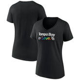 Tampa Bay Rays Women's City Pride V-Neck T-Shirt - Black - MLB Sale