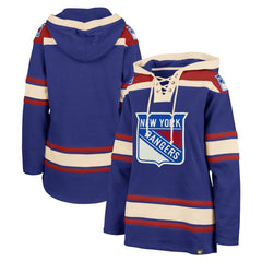 New York Rangers '47 Women's Superior Lacer Pullover Hoodie - Blue - NHL 5351059