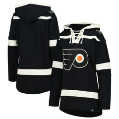 Philadelphia Flyers '47 Women's Superior Lacer Pullover Hoodie - Black - NHL 5351060