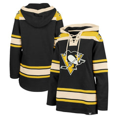 Pittsburgh Penguins '47 Women's Superior Lacer Pullover Hoodie - Black - NHL 5351061