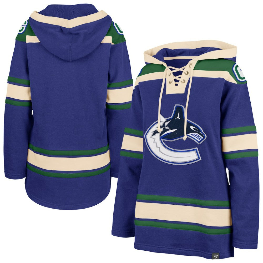 Vancouver Canucks '47 Women's Superior Lacer Pullover Hoodie - Blue - NHL 5351065