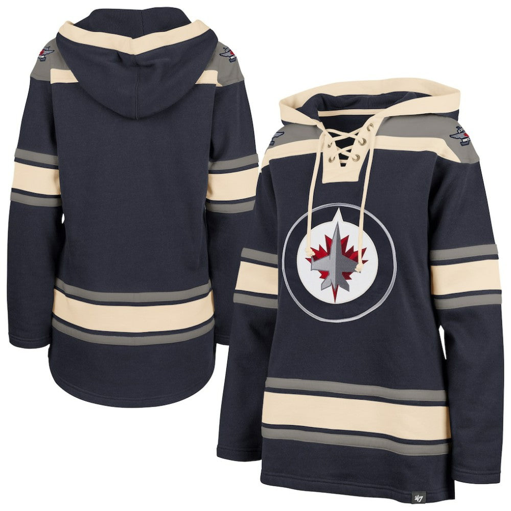 Winnipeg Jets '47 Women's Superior Lacer Pullover Hoodie - Navy - NHL 5351078