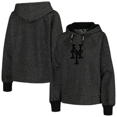 New York Mets DKNY Sport Women's Debbie Dolman Raglan Pullover Hoodie - Black - MLB on Sale