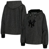 New York Yankees DKNY Sport Women's Debbie Dolman Raglan Pullover Hoodie - Black - MLB Discount