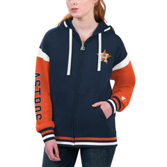 Houston Astros Starter Women's Homestretch Full-Zip Hoodie - Navy - MLB Online