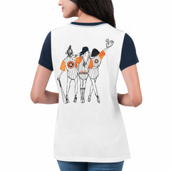 Houston Astros G-III 4Her by Carl Banks Women's Illustration Ringer T-Shirt - White - MLB Sale